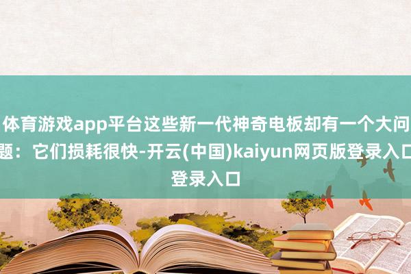 体育游戏app平台这些新一代神奇电板却有一个大问题：它们损耗很快-开云(中国)kaiyun网页版登录入口