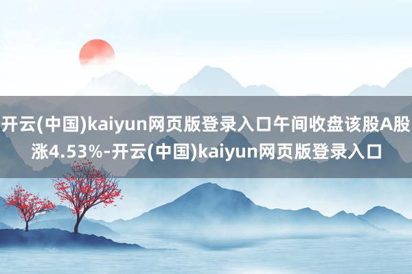 开云(中国)kaiyun网页版登录入口午间收盘该股A股涨4.53%-开云(中国)kaiyun网页版登录入口