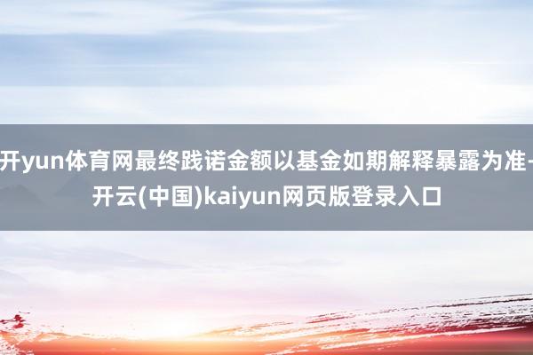 开yun体育网最终践诺金额以基金如期解释暴露为准-开云(中国)kaiyun网页版登录入口