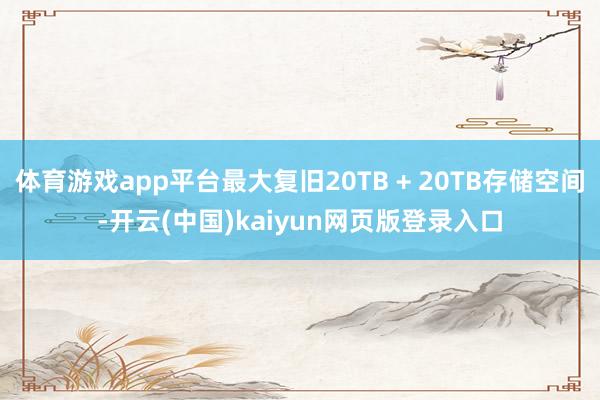 体育游戏app平台最大复旧20TB + 20TB存储空间-开云(中国)kaiyun网页版登录入口