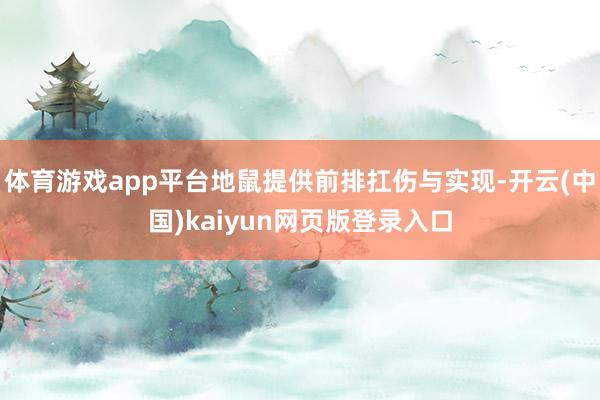 体育游戏app平台地鼠提供前排扛伤与实现-开云(中国)kaiyun网页版登录入口