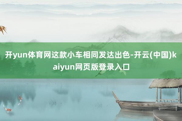 开yun体育网这款小车相同发达出色-开云(中国)kaiyun网页版登录入口