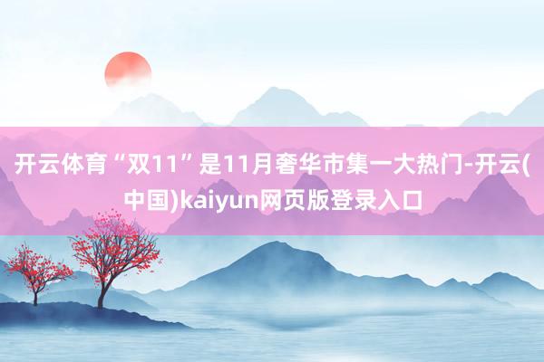 开云体育　　“双11”是11月奢华市集一大热门-开云(中国)kaiyun网页版登录入口