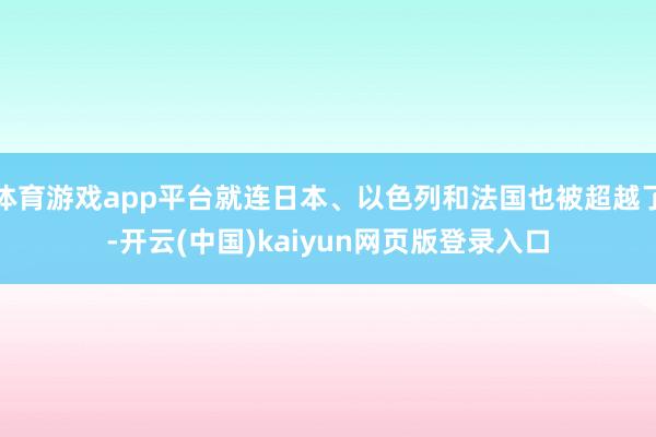 体育游戏app平台就连日本、以色列和法国也被超越了-开云(中国)kaiyun网页版登录入口