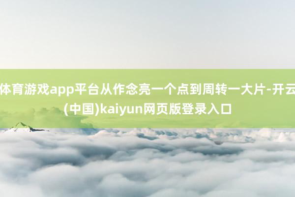体育游戏app平台从作念亮一个点到周转一大片-开云(中国)kaiyun网页版登录入口